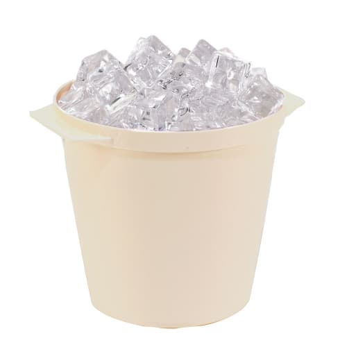 Essential 3 Quart Round Ice Bucket with Handles, Vanilla